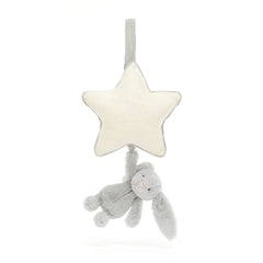 Jellycat Musical Pull Bashful Silver Bunny 30cm