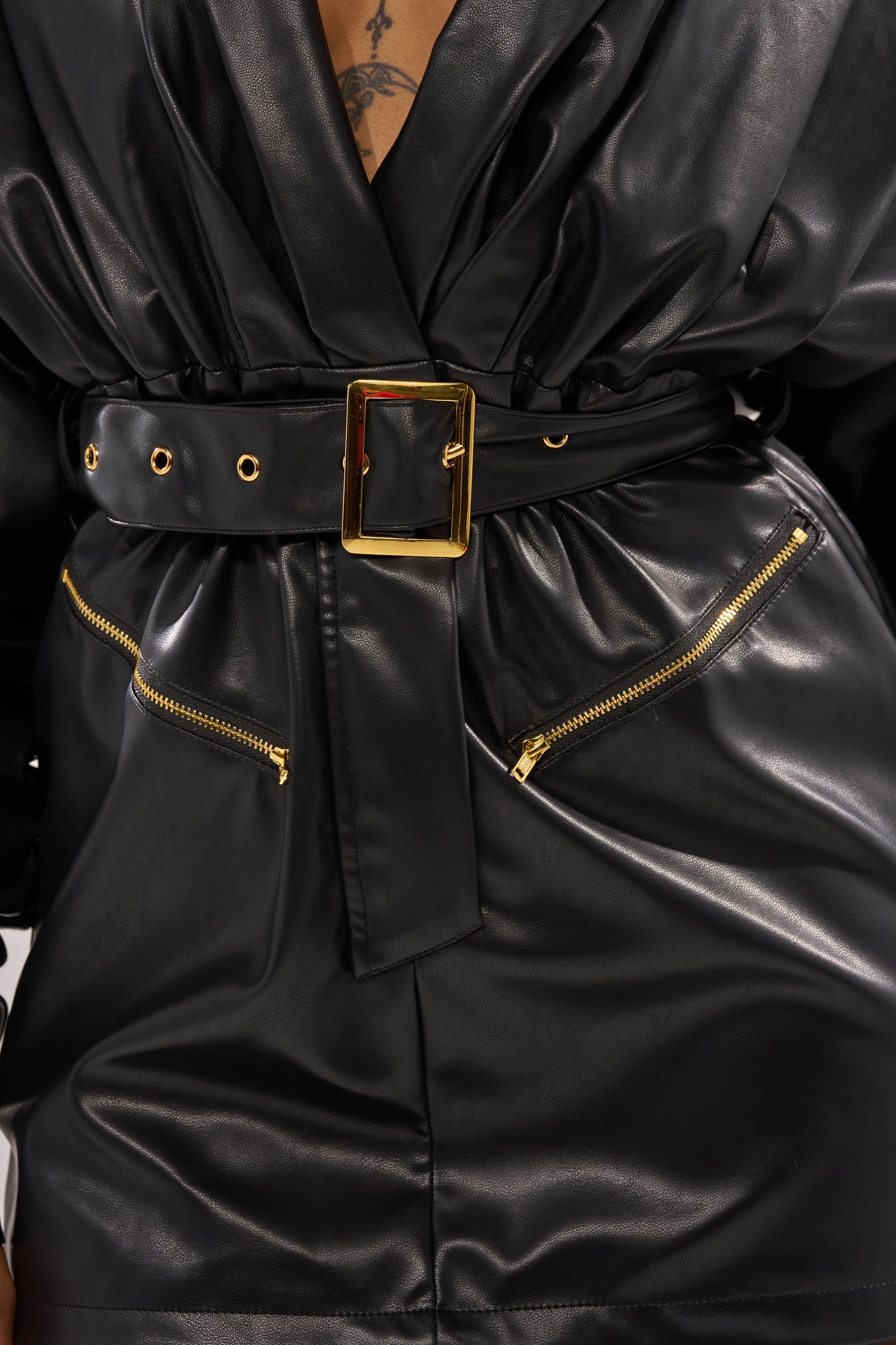 RIDE OR DIE FAUX LEATHER MINI DRESS