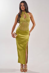 EVANGELINA SATIN MAXI DRESS