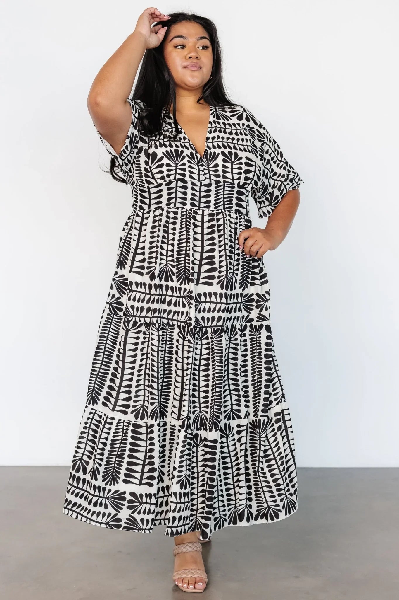 Austin Kimono Dress | Black Print