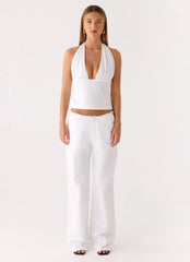 Josephina Halter Top - White
