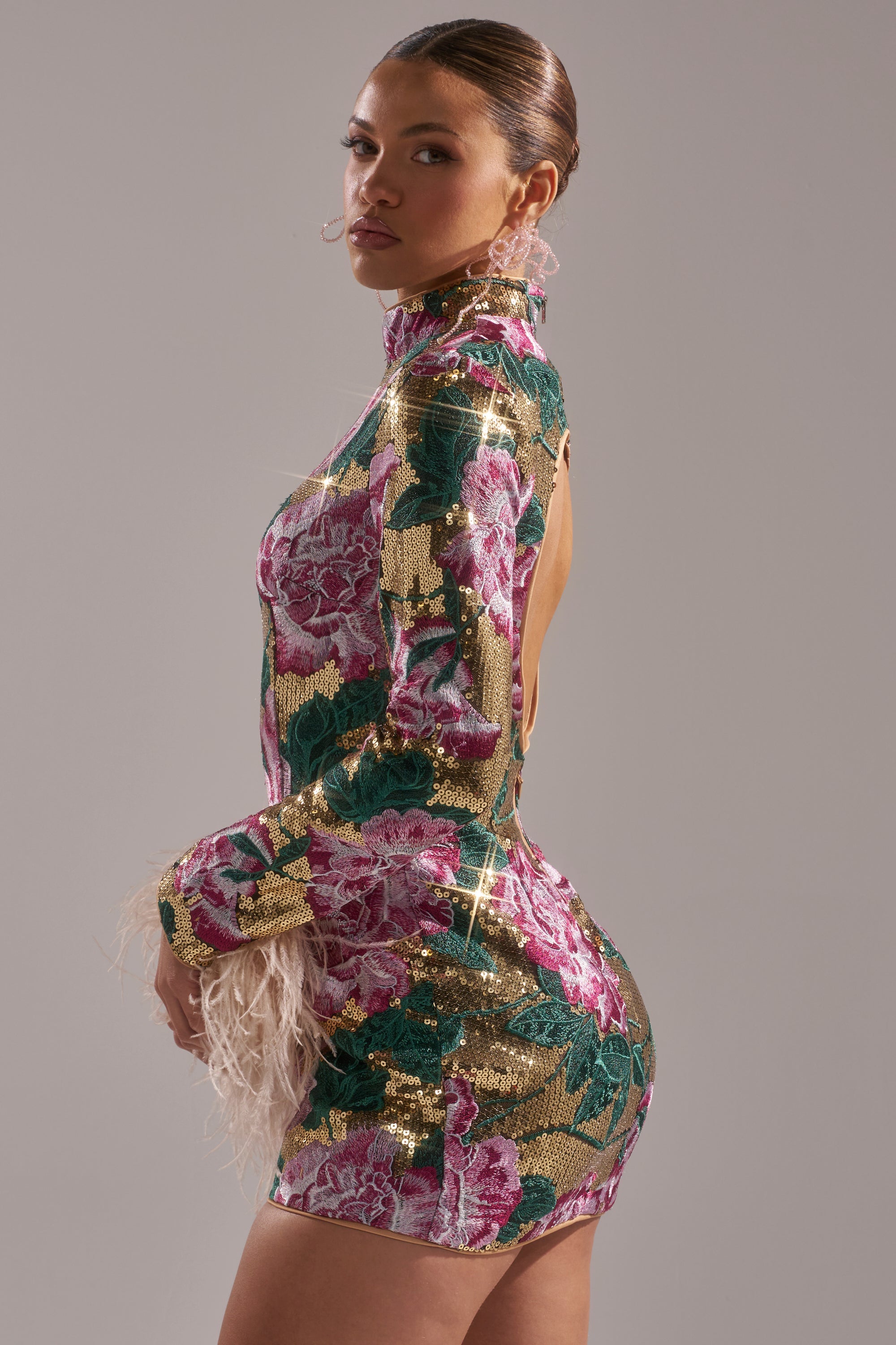 FLORAL BABY SEQUIN MINI DRESS