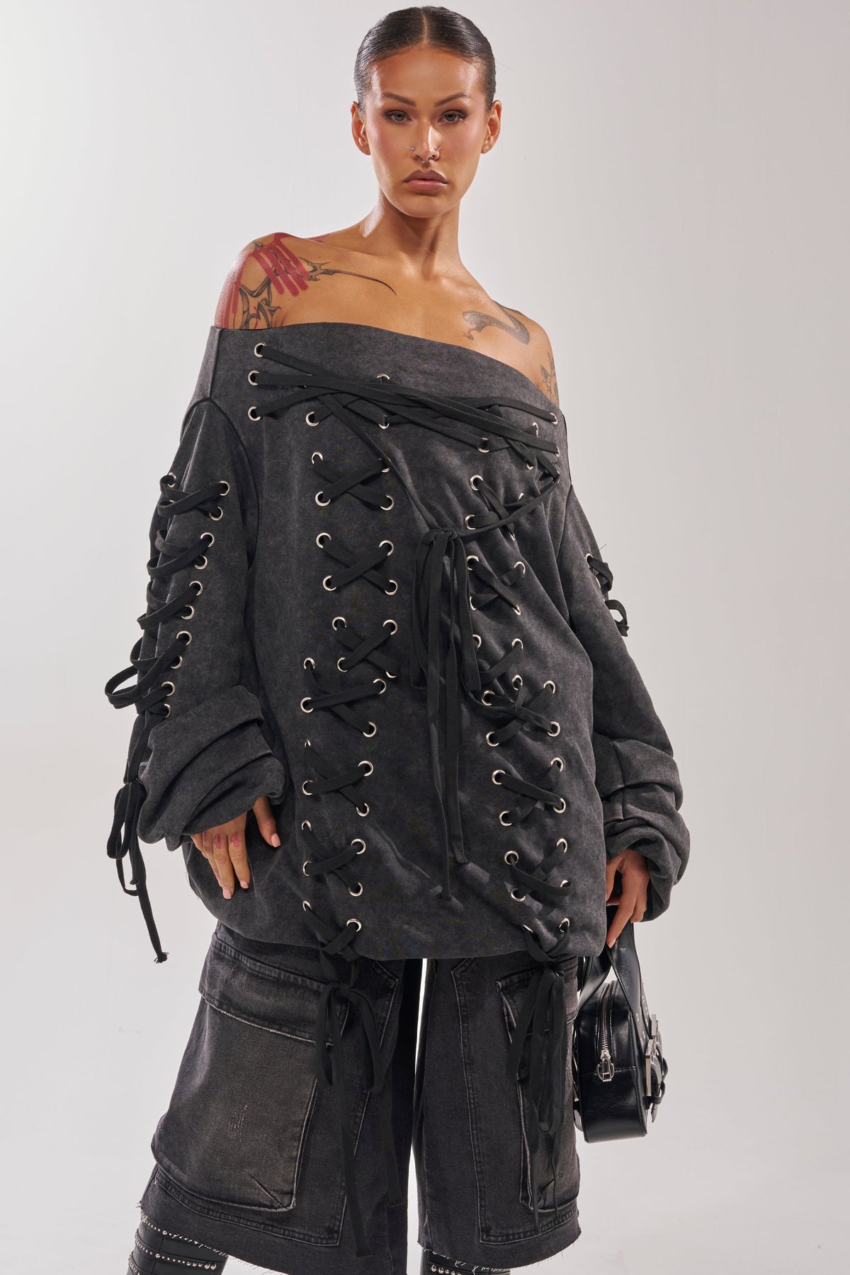 LACED UP FOR GOOD MINI DRESS