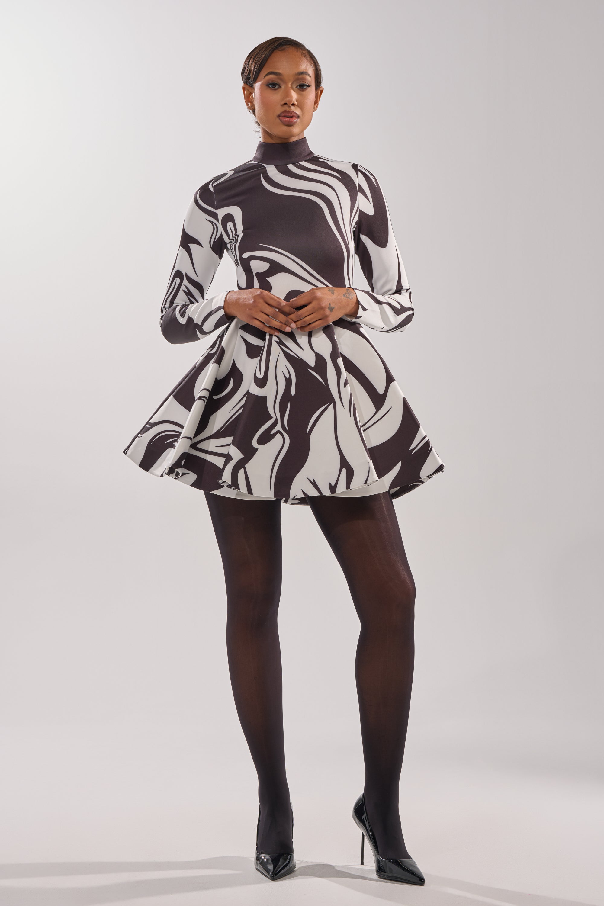 GROOVY BABY MOCKNECK MINI DRESS